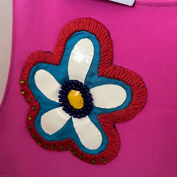 Moschino Pink Mini Dress w Floral Embroidery - Picture 4 of 12